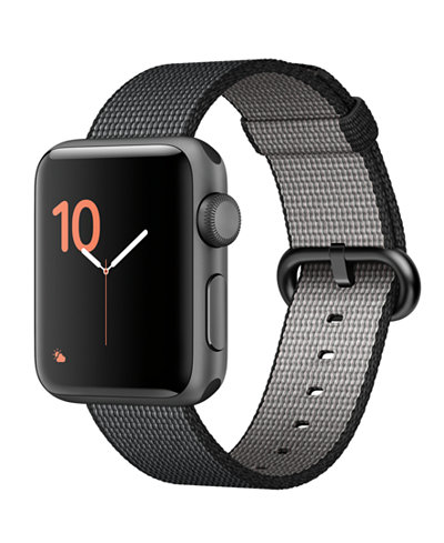 Apple Watch Series 2 38mm Space Gray Aluminum Case with Black Woven Nylon Band