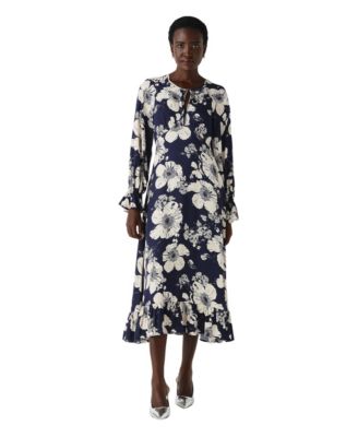 Women's Georgie Floral Midi Tie-Neck Dress