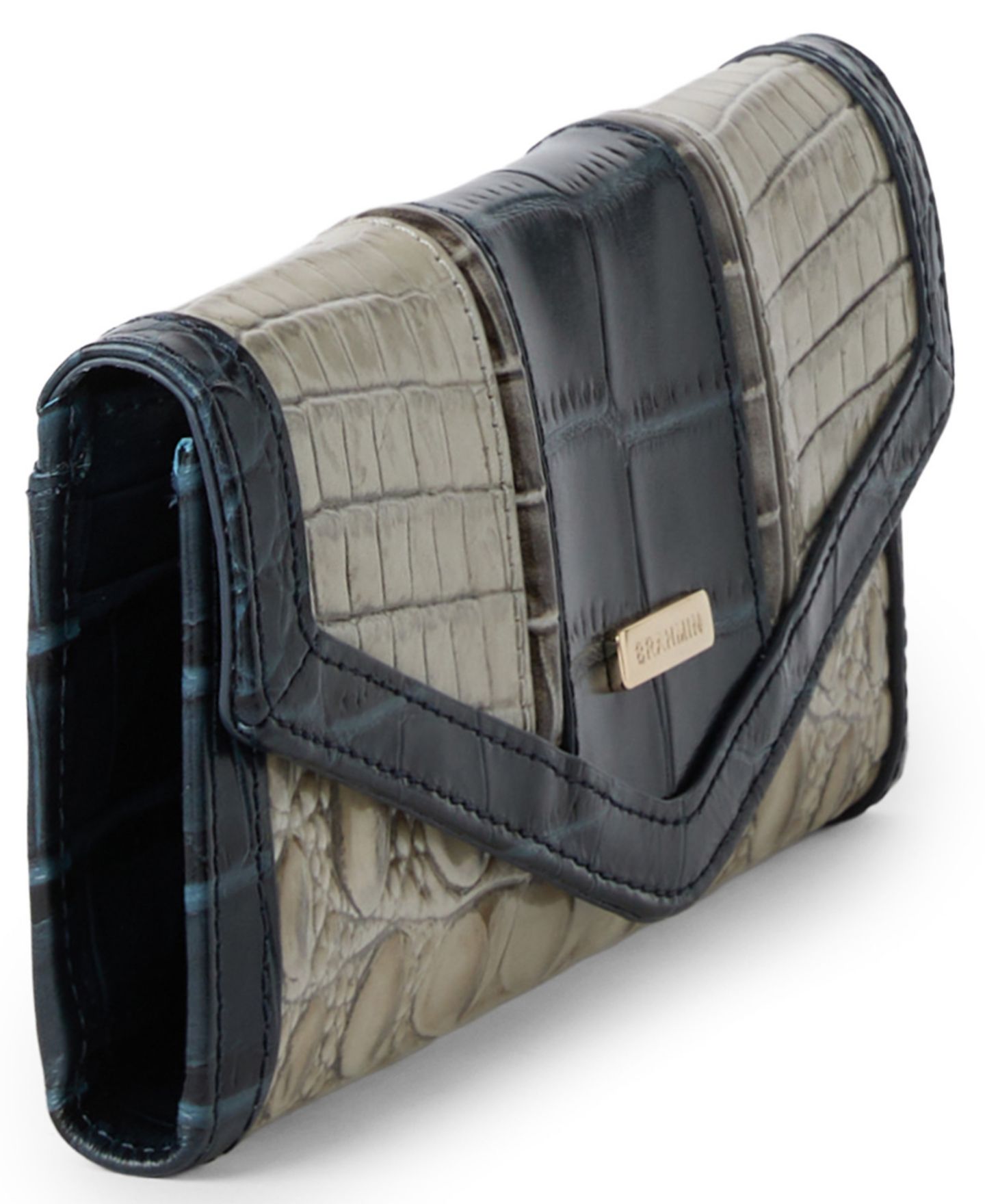 Женский кошелёк Brahmin Veronica Leather Trifold Wallet, цвет: Чёрный / Слоновая кость разноцветный — фото 3