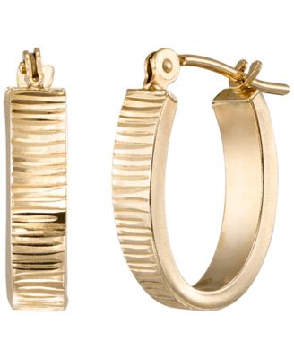 Chunky Oval Earrings in 10k Yellow Gold