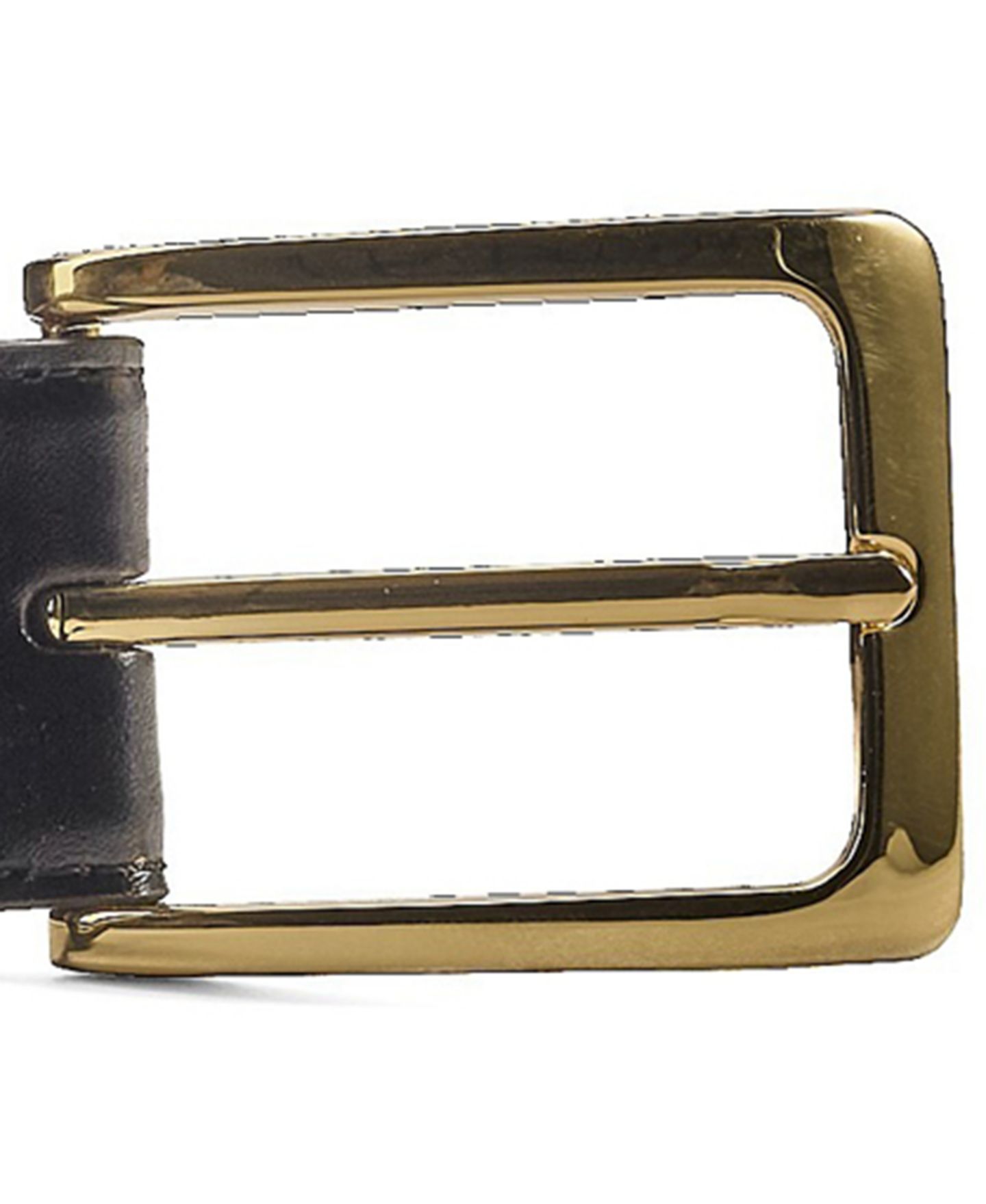 Мужской ремень Johnston & Murphy Leather Brass-Buckle Reversible Belt, цвет: Чёрный — фото 2