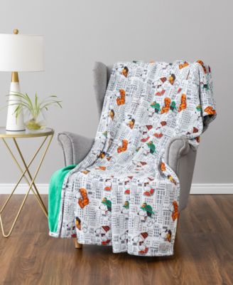 100th Thanksgiving Day Parade Snoopy Balloons Through The Years Throw Blanket