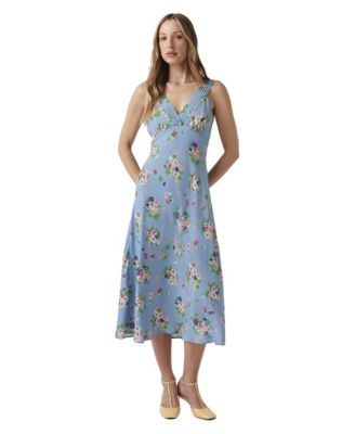 Women's Elise Open-Back A-Line Floral-Print Midi Dress