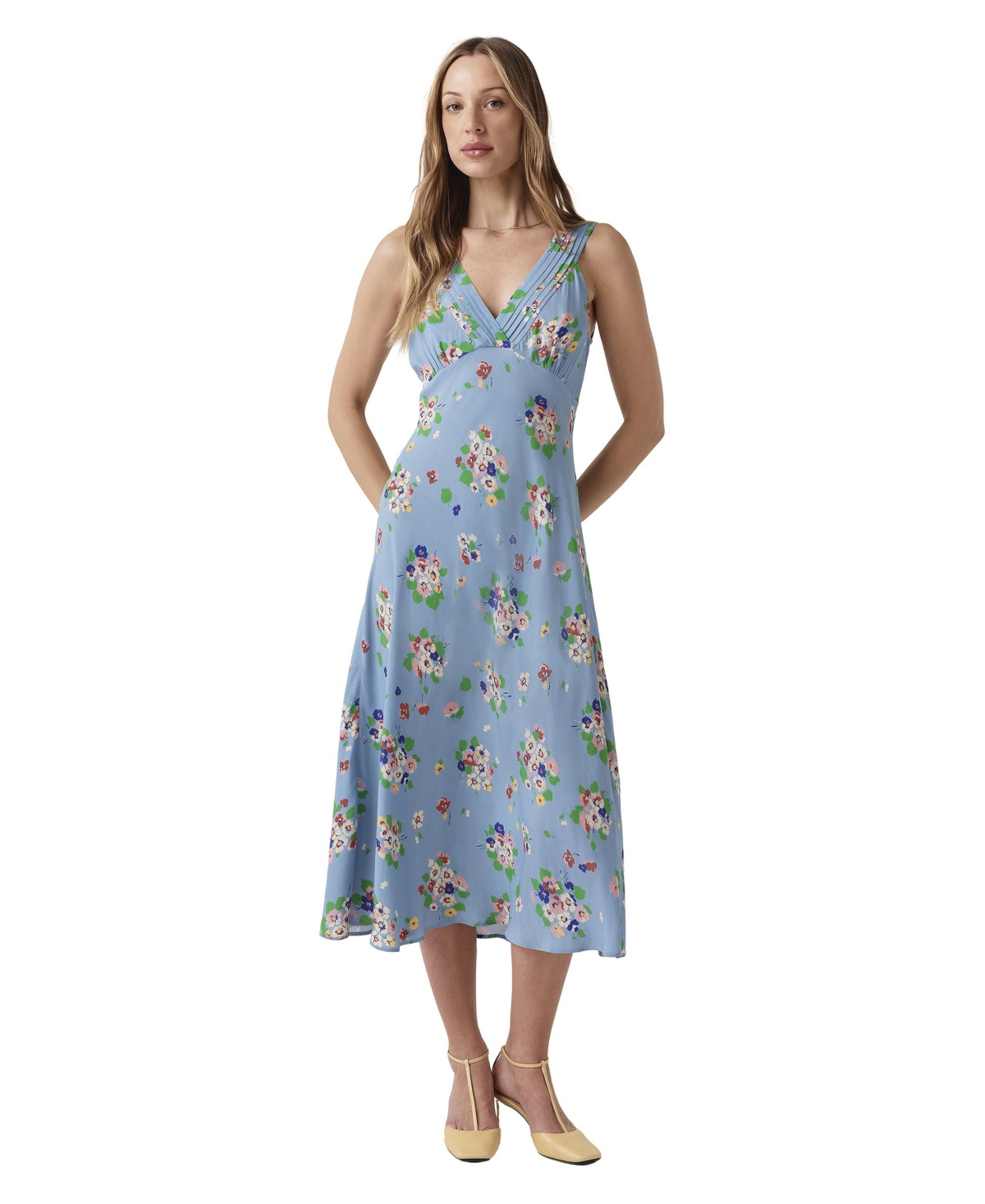 Ghost London Women's Elise Floral Pintuck Crepe Midi Dress