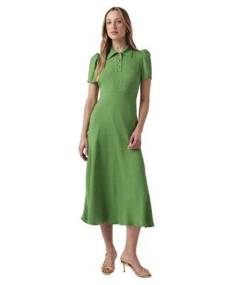 Women's Verity Crepe Puff Sleeve Midi Dress