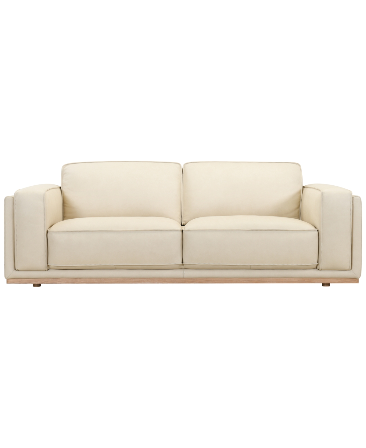 Baymont 91" Genuine Leather Semi-Aniline Sofa, Exclusively at Macy's - Chalk