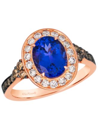 Chocolate Diamond Halo Oval Ring (5/8 ct. t.w.) in 14k Rose Gold