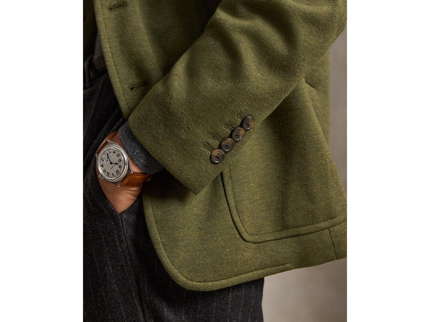 Мужской пиджак Polo Ralph Lauren Double-Knit Sport Coat, цвет: Зелёный меланжевый — фото 4