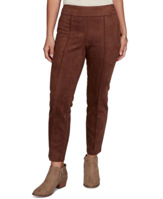 Petite Pull-On Suede Stretch Pants