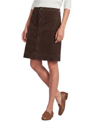 Women's Corduroy Mid Rise Button Through Above the Knee Skirt