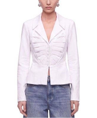 Women's Long-Sleeve Slim-Fit Pleat-Detail Shirt