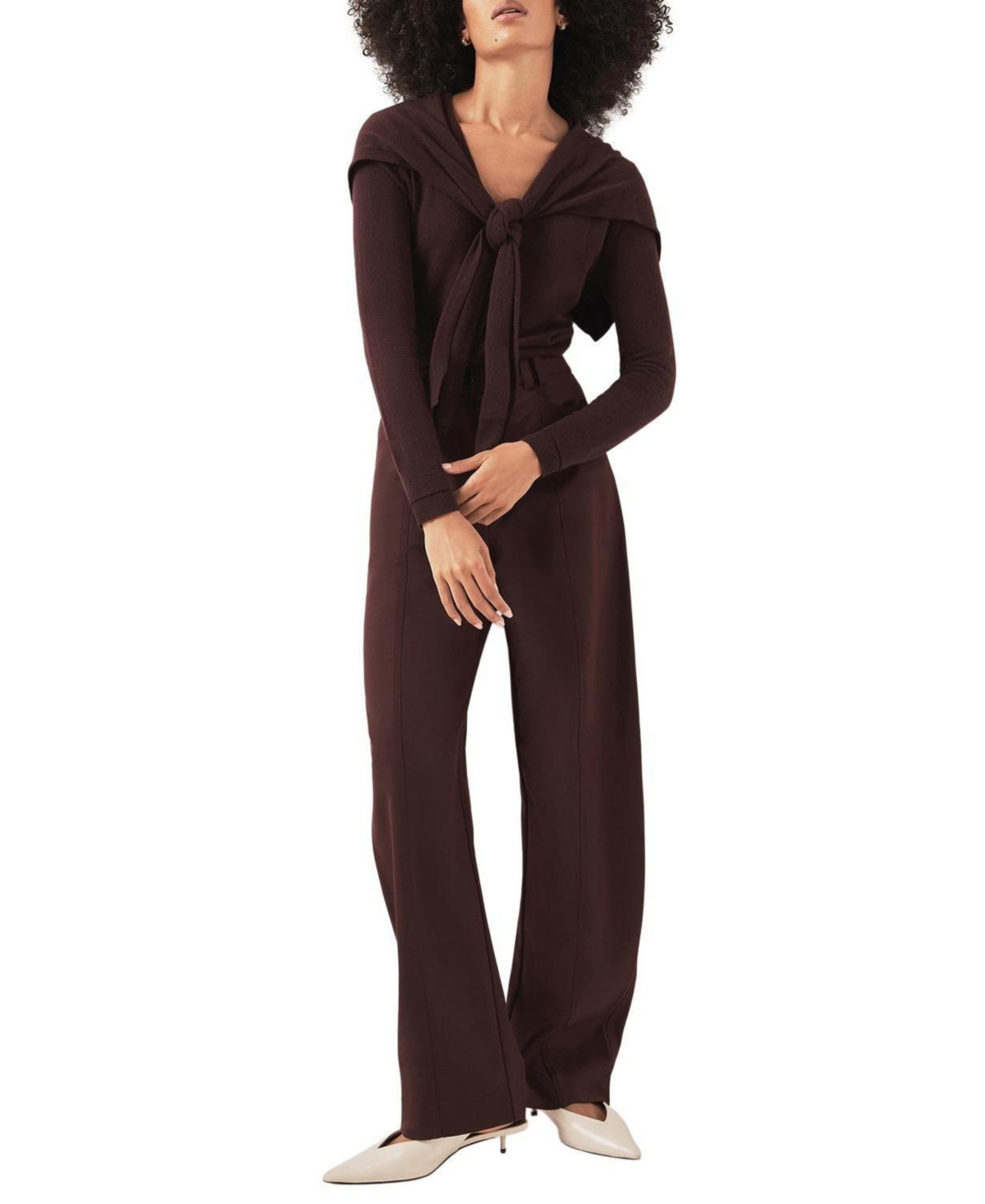 Mint Velvet Women's Tailored Barrel Leg Trousers - Burgundy
