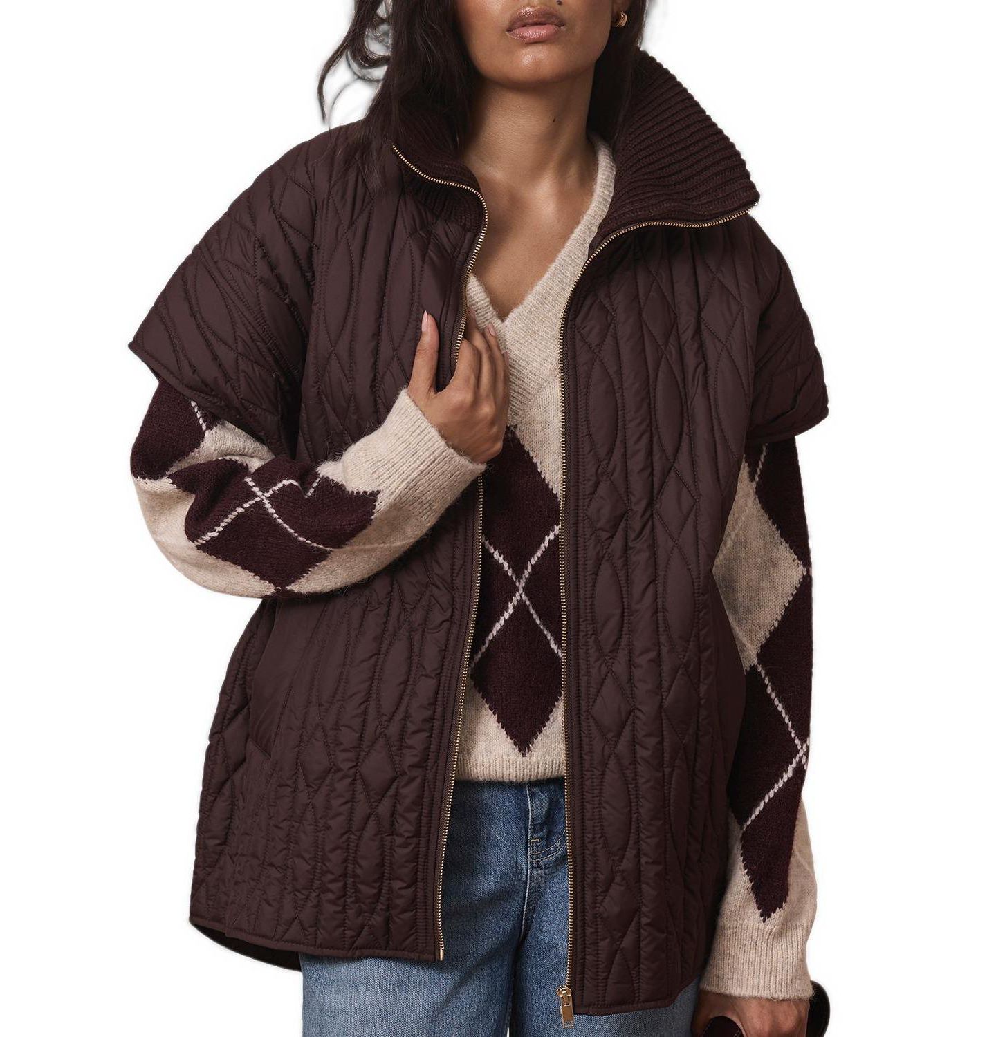 Женский жилет Mint Velvet Quilted, цвет: Коричневый — фото 1