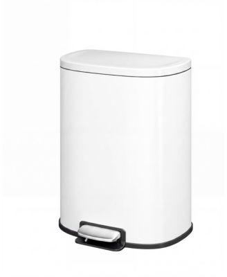 D-shape 7.9 gal Stainless Steel Step Trash Can for Kitchen