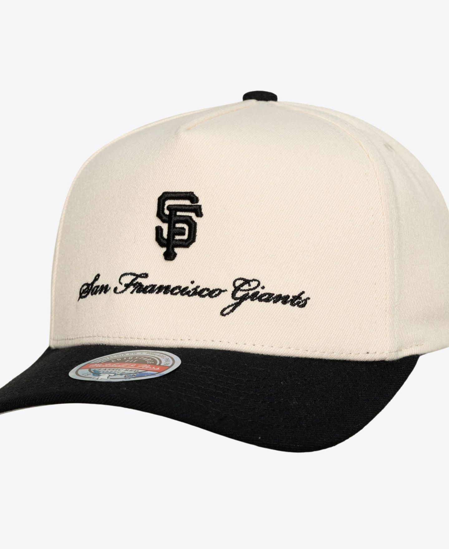 Мужская кепка Mitchell & Ness Cream/Black San Francisco Giants Flawless Stretch Snapback Hat — фото 1