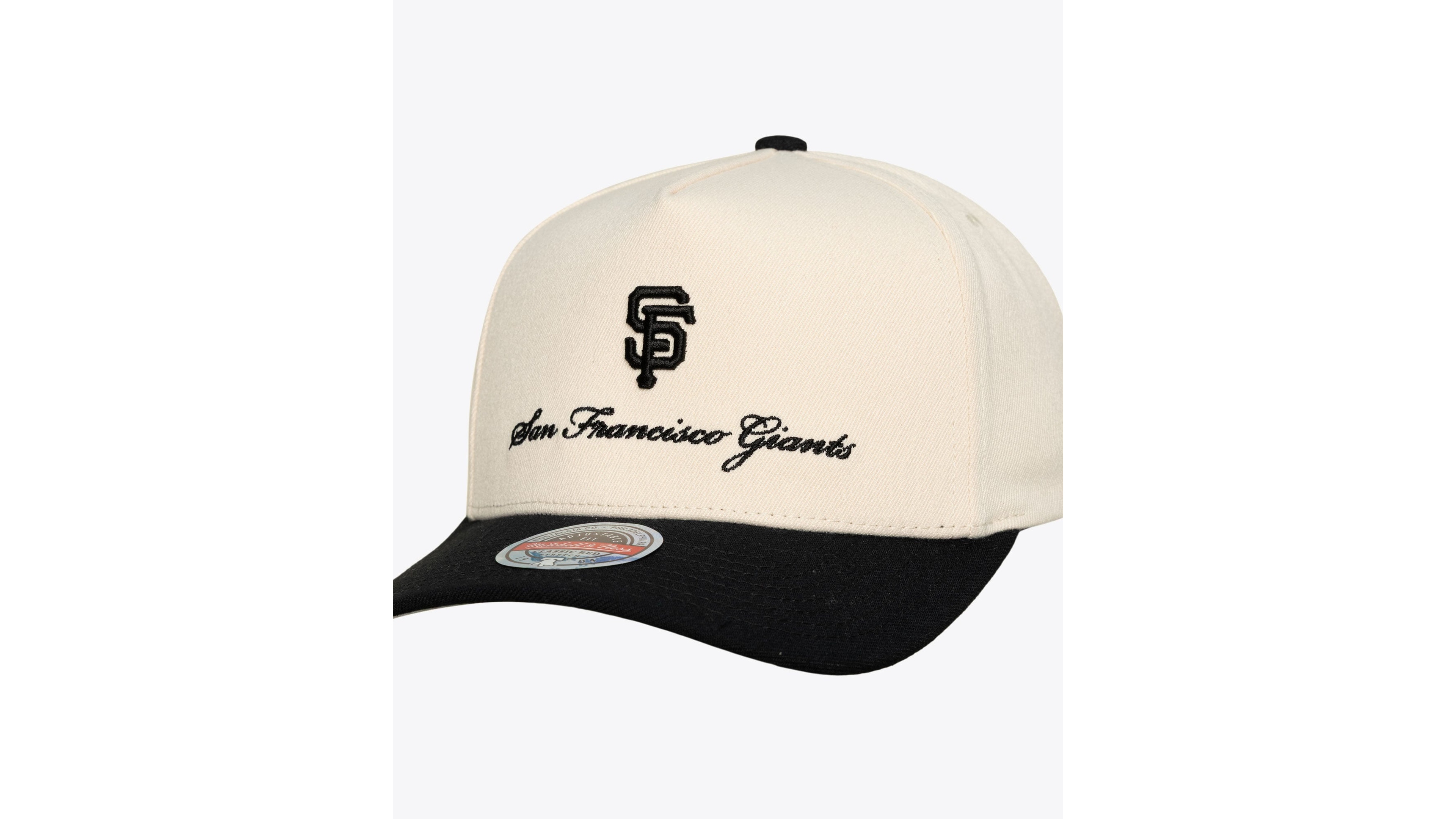 Mitchell & Ness Men's Cream/Black San Francisco Giants Flawless Stretch Snapback Hat
