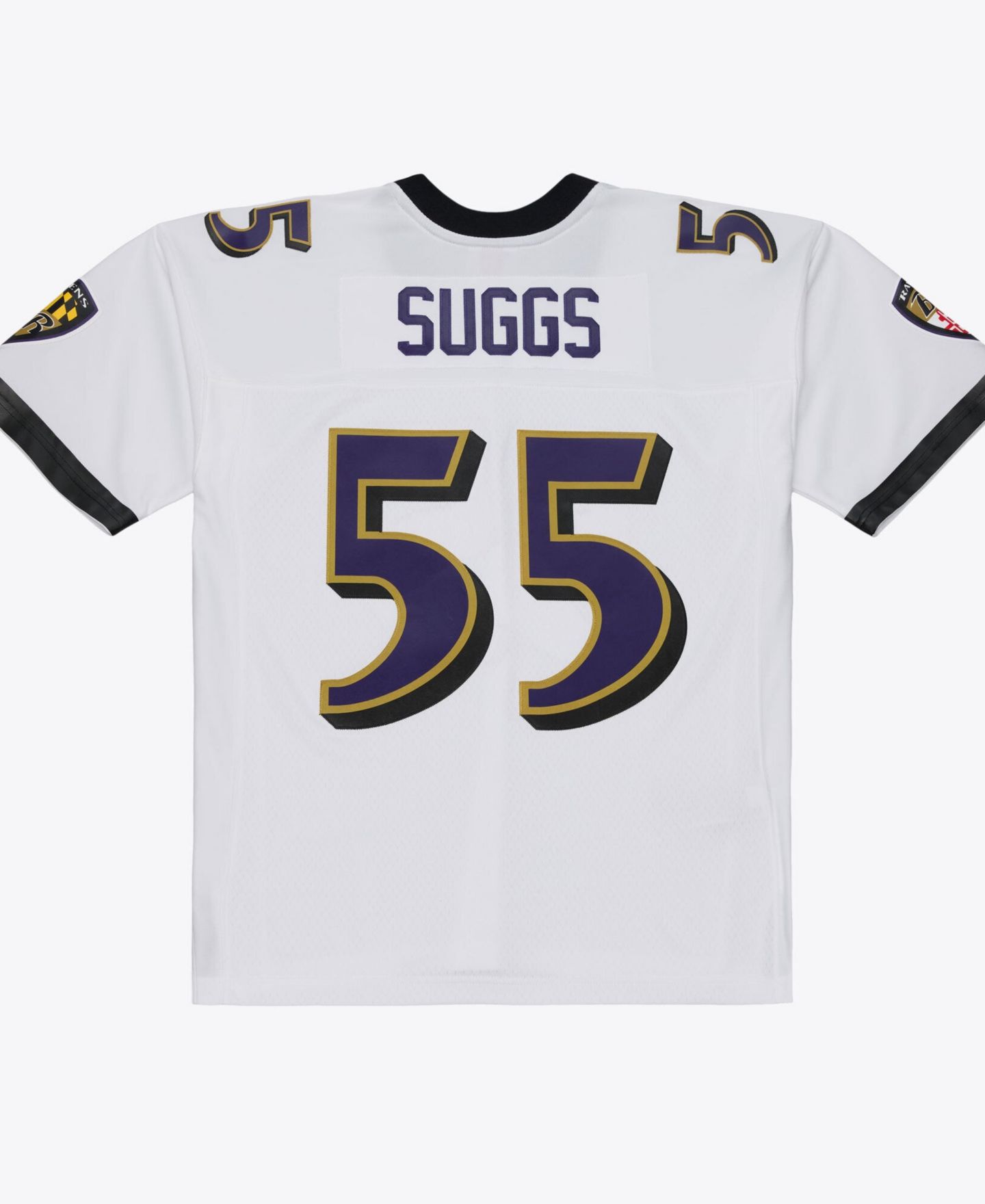 Мужской топ Mitchell & Ness Terrell Suggs White Baltimore Ravens 2003 Legacy Replica Player Jersey — фото 10