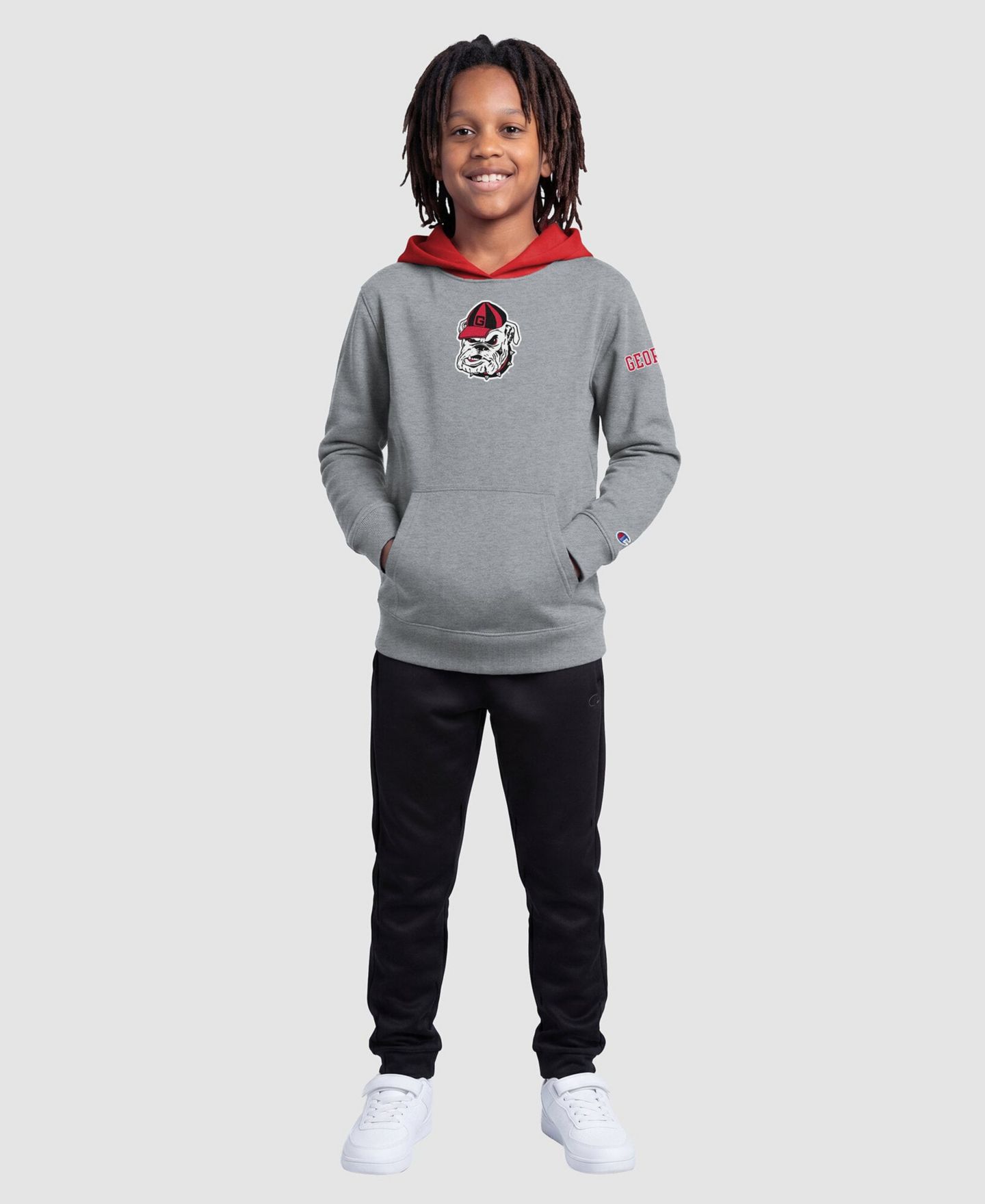 Детское худи Champion Heather Gray Georgia Bulldogs Fleece — фото 2