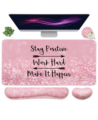 4 in 1 Gaming Mouse Pad Wrist Rest Set Large Non Slip Desk Mat For Home Office Study