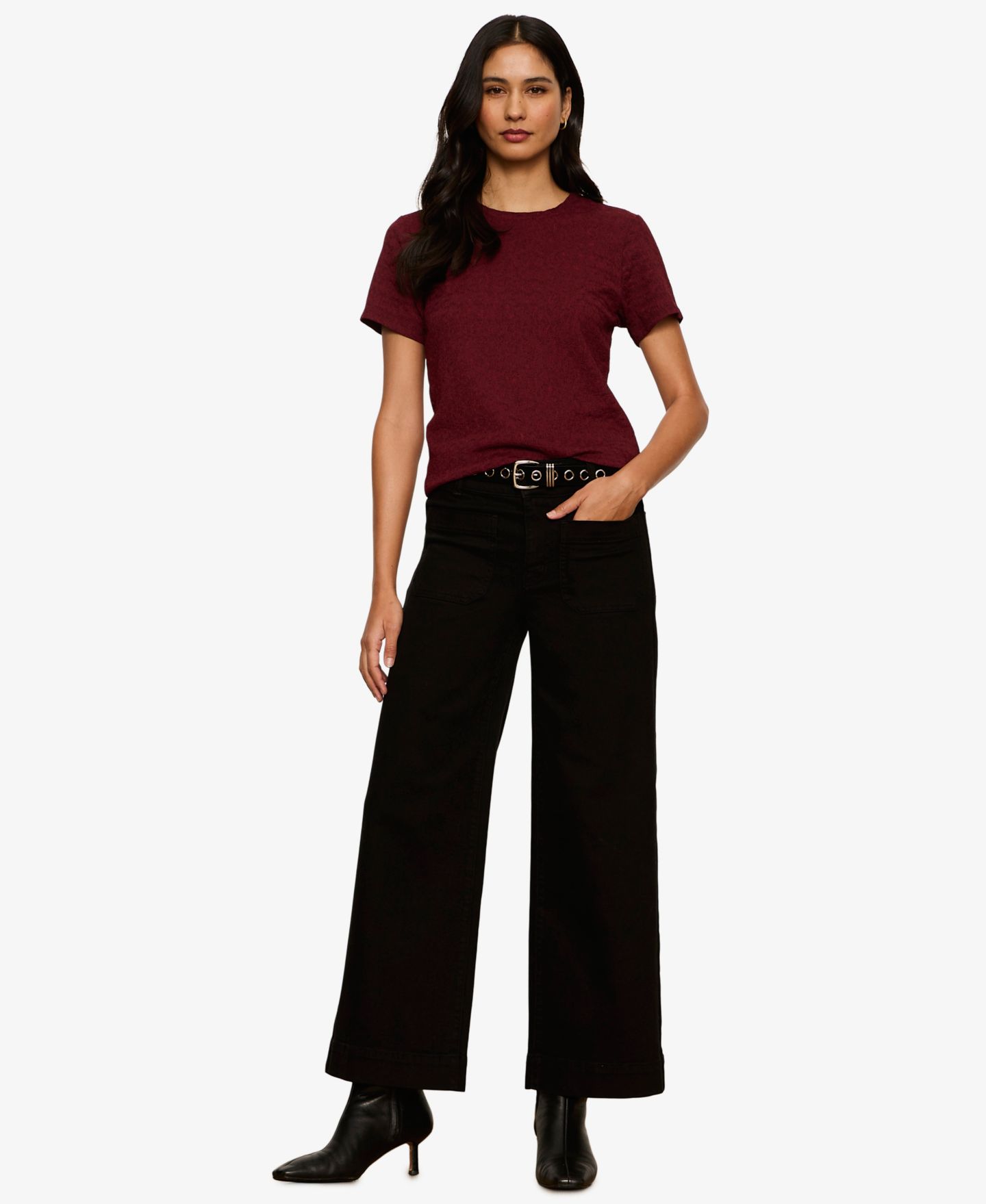 Женская футболка Sanctuary Petite Icon Crewneck Short-Sleeve, цвет: Бордо — фото 2