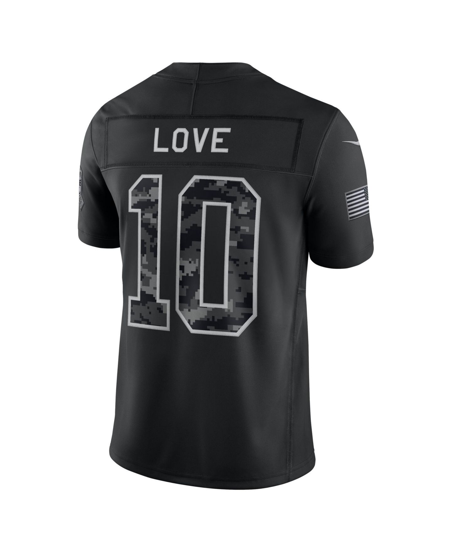 Мужской топ Fanatics Nike Jordan Love Black Green Bay Packers 2026 Salute to Service Limited Jersey — фото 3
