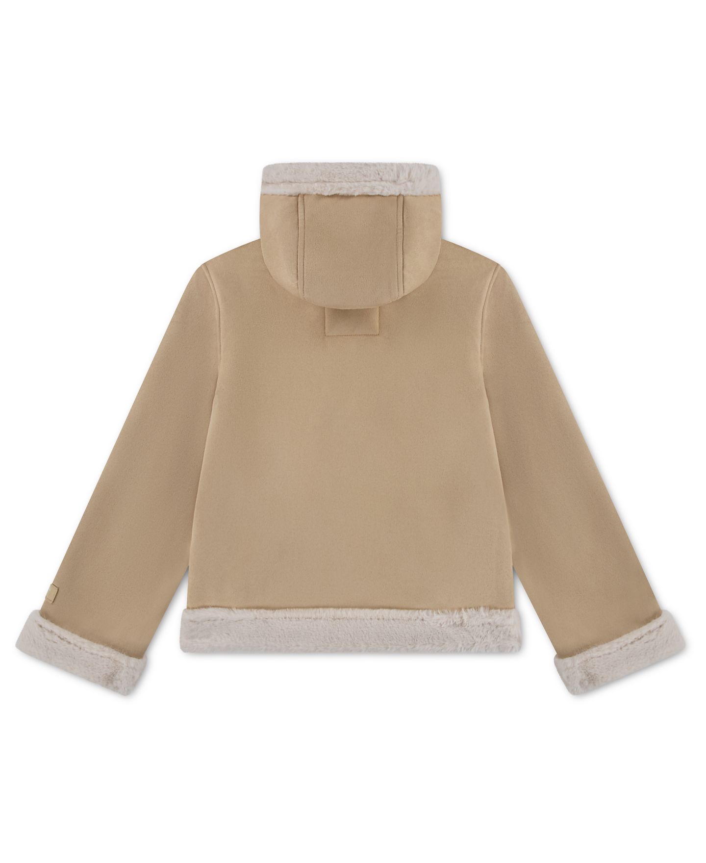Куртка abercrombie kids AFG Embroidered Jacket With Faux-Fur Trim для девочек, цвет: Бежевый — фото 7