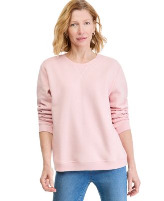 Petite Crewneck Long-Sleeve Fleece Sweatshirt