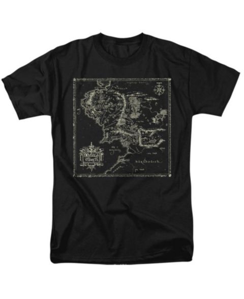Мужская футболка Lord Of The Rings Map Of Me, цвет: Чёрный