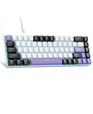  Compact Mechanical Gaming Keyboard 68 Keys Mini Wired LED Backlit for Office PC