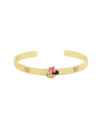 Cubic Zirconia Gold-Tone Minnie Cuff Bracelet