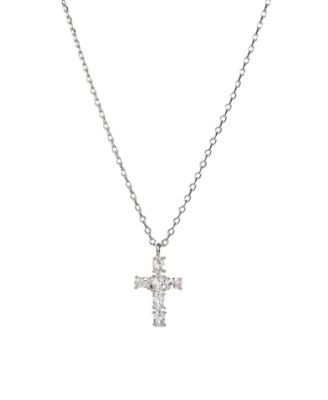 Evelina Crystal Cross Necklace 14k Gold Plated Everyday Style