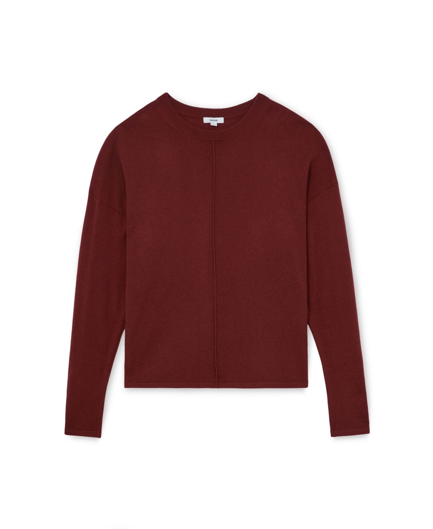 Женский свитер REISS Reverse-Seam Wool-Blend, цвет: Тёмный красный — фото 5