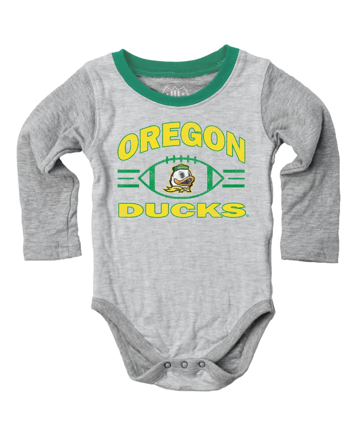 Wes & Willy Boys' and Girls' 0-24 Months Jie Oregon Ducks Long-Sleeve Distressed Bodysuit Sweatpants, 2-Piece Set