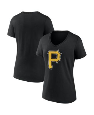 Women's  Black Pittsburgh Pirates Official Logo Athletic V-Neck T-Shirt