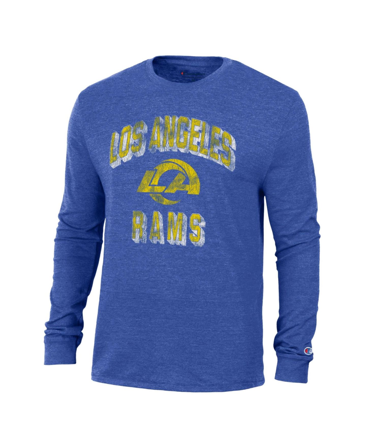 Мужская футболка Champion Royal Los Angeles Rams Ultimate Tri-Blend Long Sleeve — фото 2