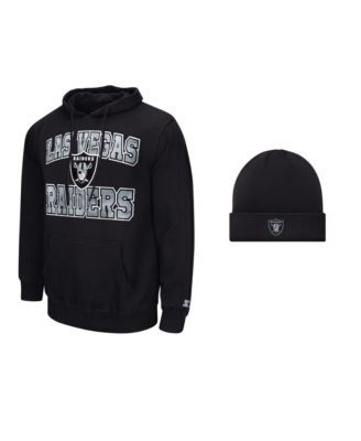 Men's  Black Las Vegas Raiders Hoodie and Cuffed Knit Hat Combo Pack