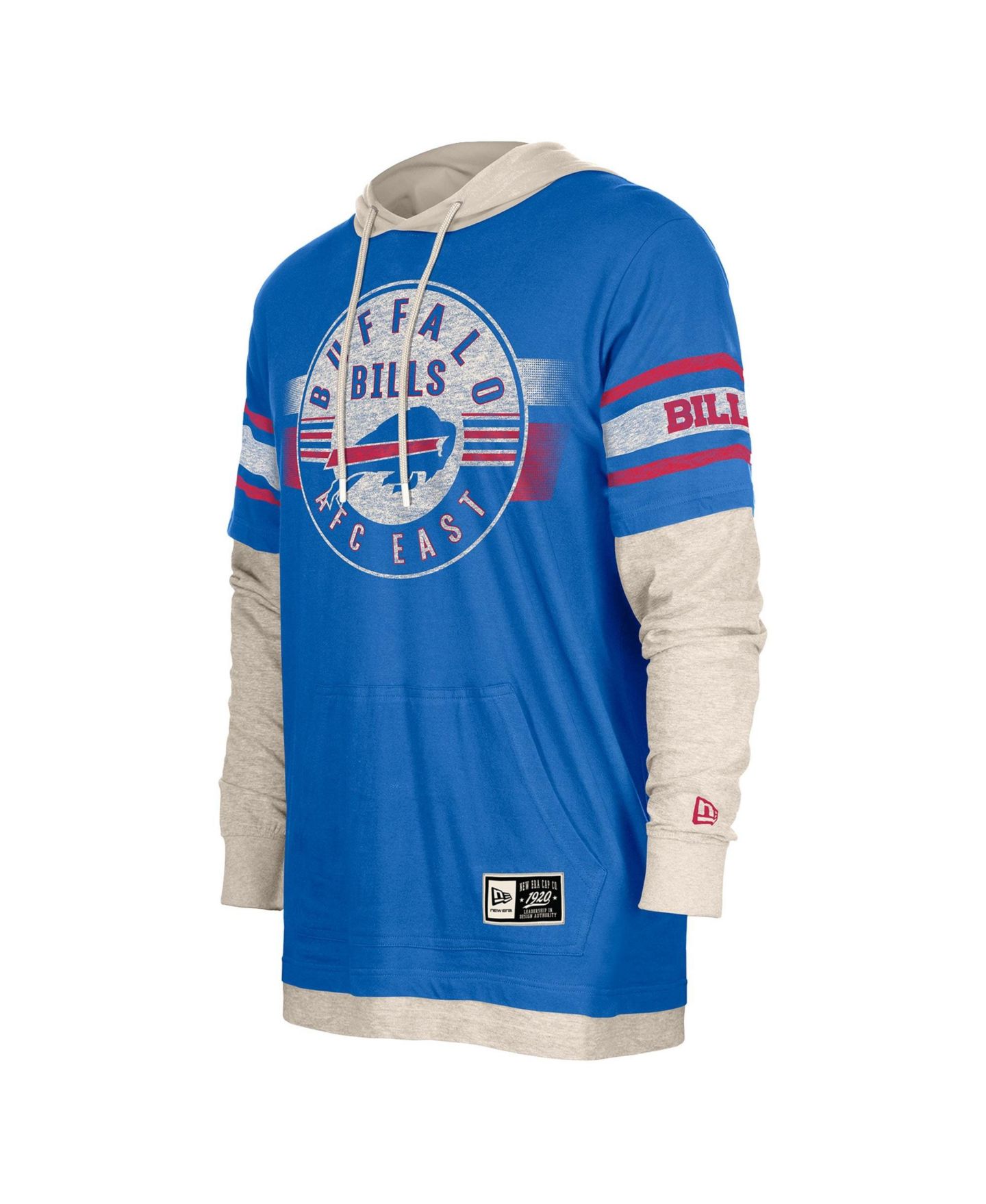 Мужская футболка New Era Royal Buffalo Bills Twofer Layered Long Sleeve Hooded — фото 2