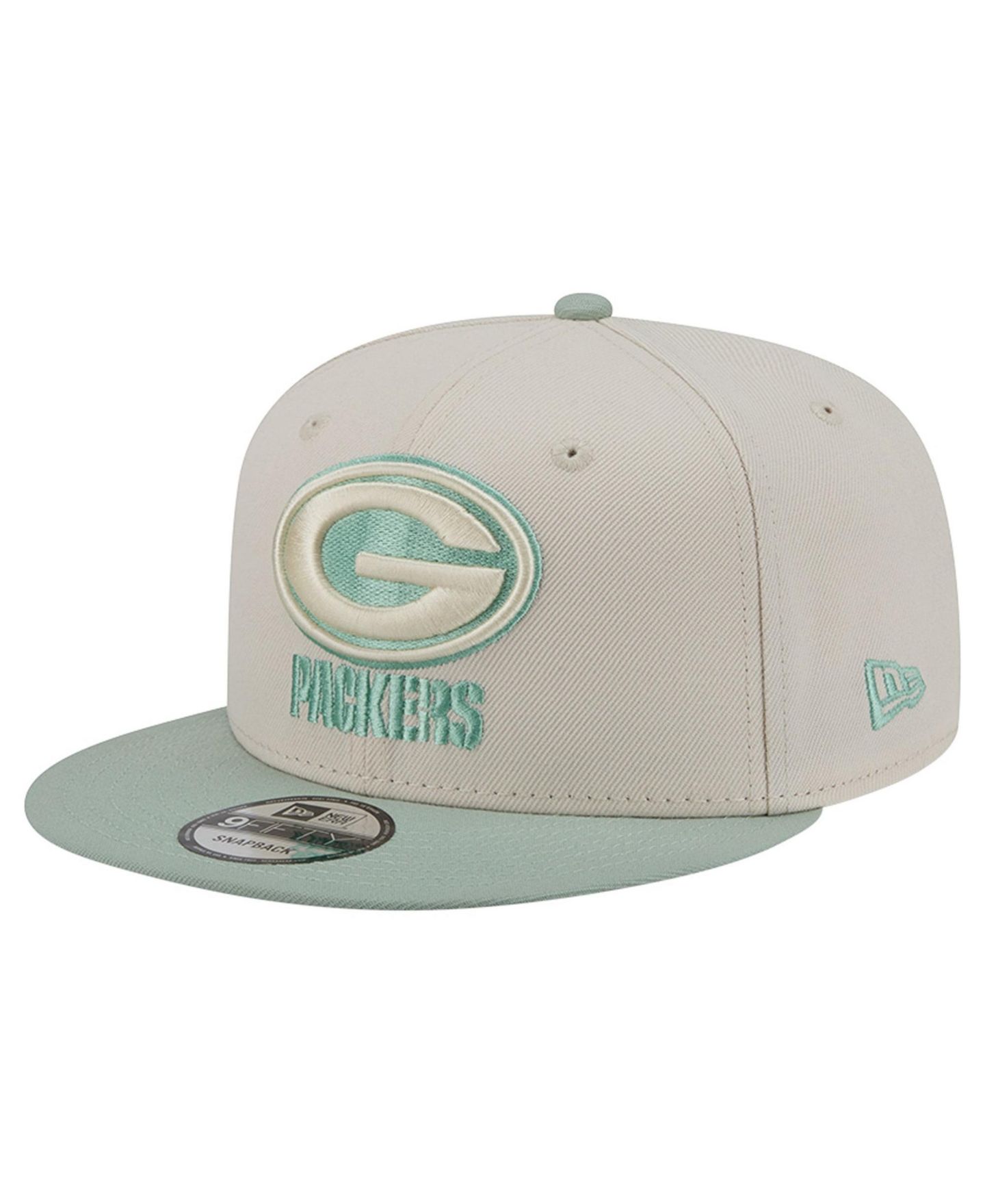 Мужские головные уборы New Era Cream/Light Green Green Bay Packers Color Pack Two-Tone 9FIFTY Snapback Hat — фото 1