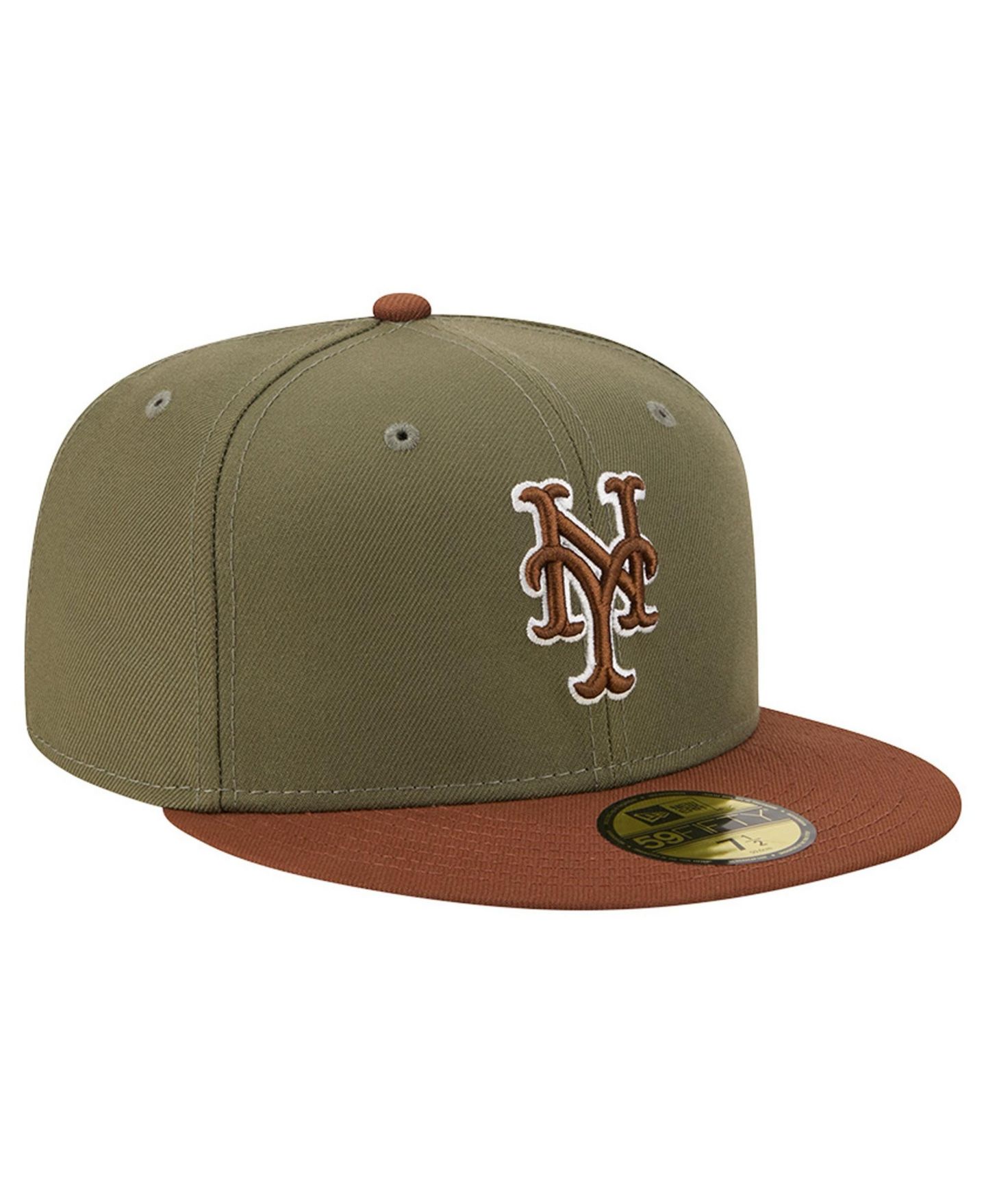 Мужские головные уборы New Era Olive/Brown New York Mets Color Pack 59FIFTY Fitted Hat — фото 3