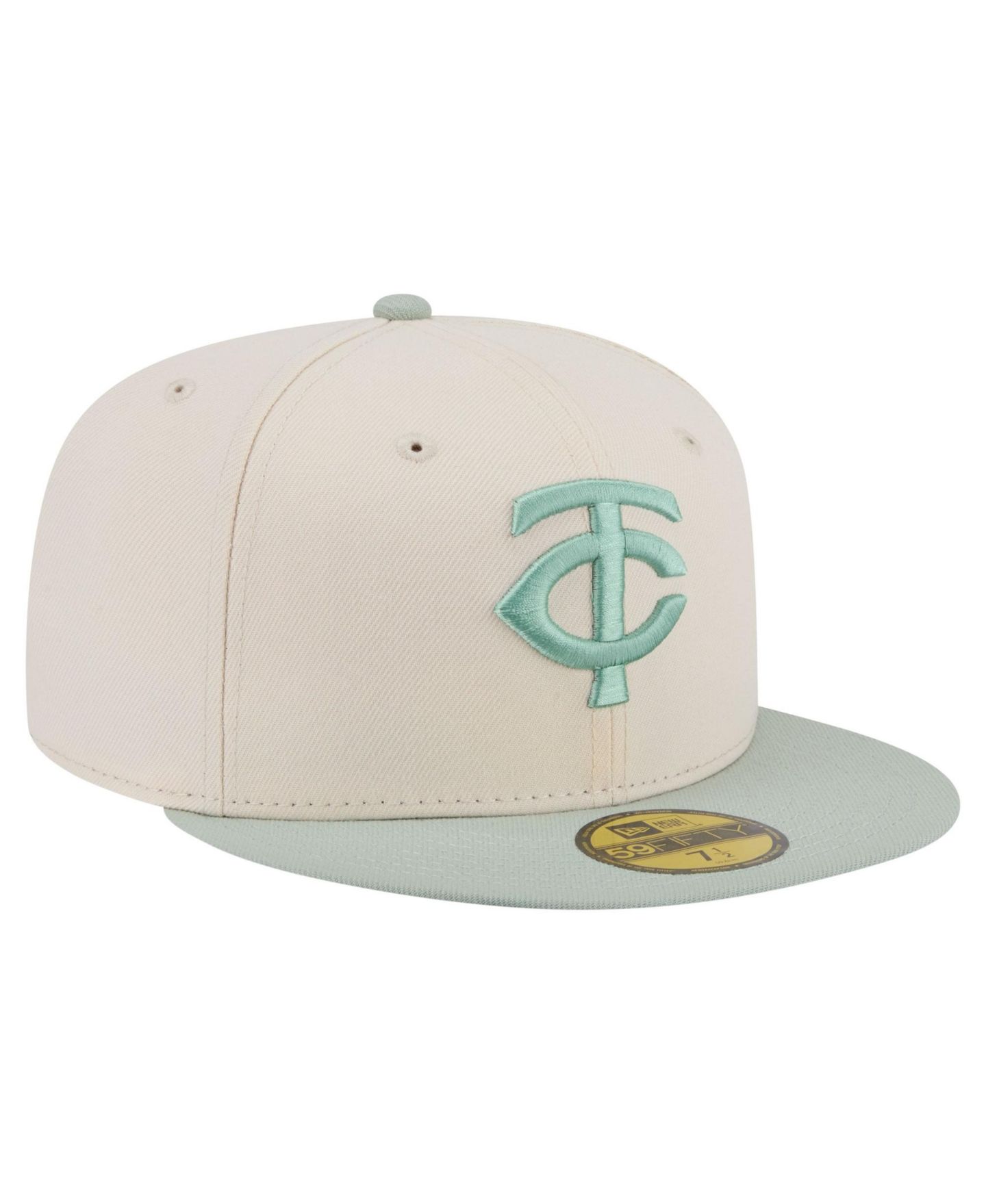 Мужские головные уборы New Era Cream/Green Minnesota Twins Color Pack 59FIFTY Fitted Hat — фото 3
