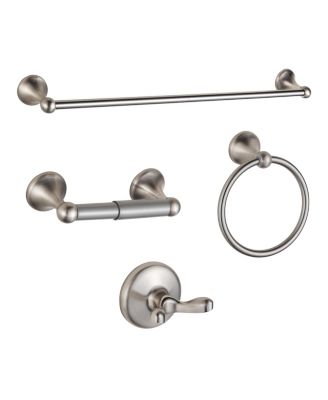 4 Pieces Bathroom Accessory Set Towel Bar Hardware Wall Mounted