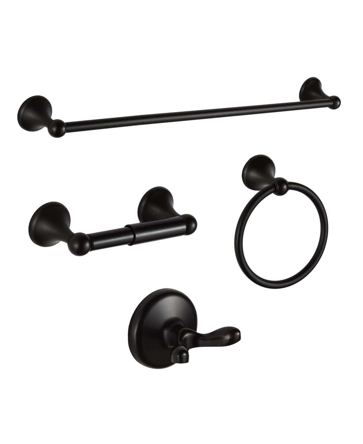 Cyqbd 4 Pieces Bathroom Accessory Set Towel Bar Hardware Wall Mounted - Oil rubbed bronze