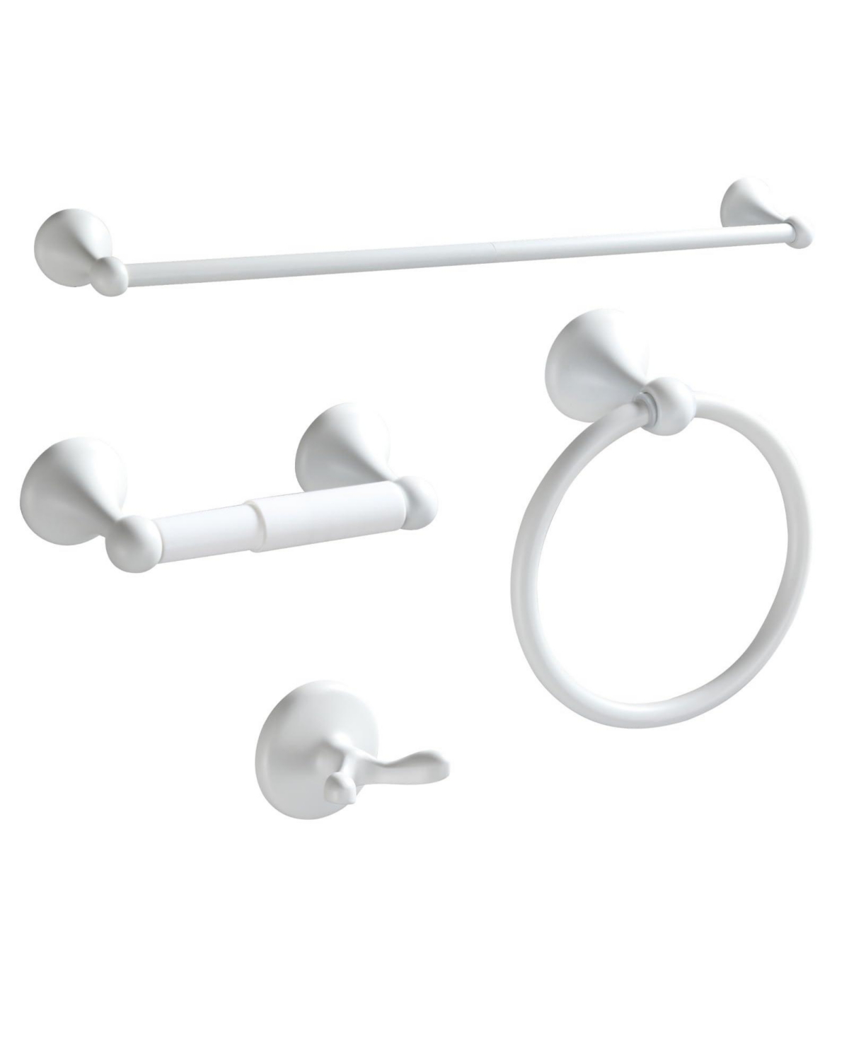 Cyqbd 4 Pieces Bathroom Accessory Set Towel Bar Hardware Wall Mounted - White