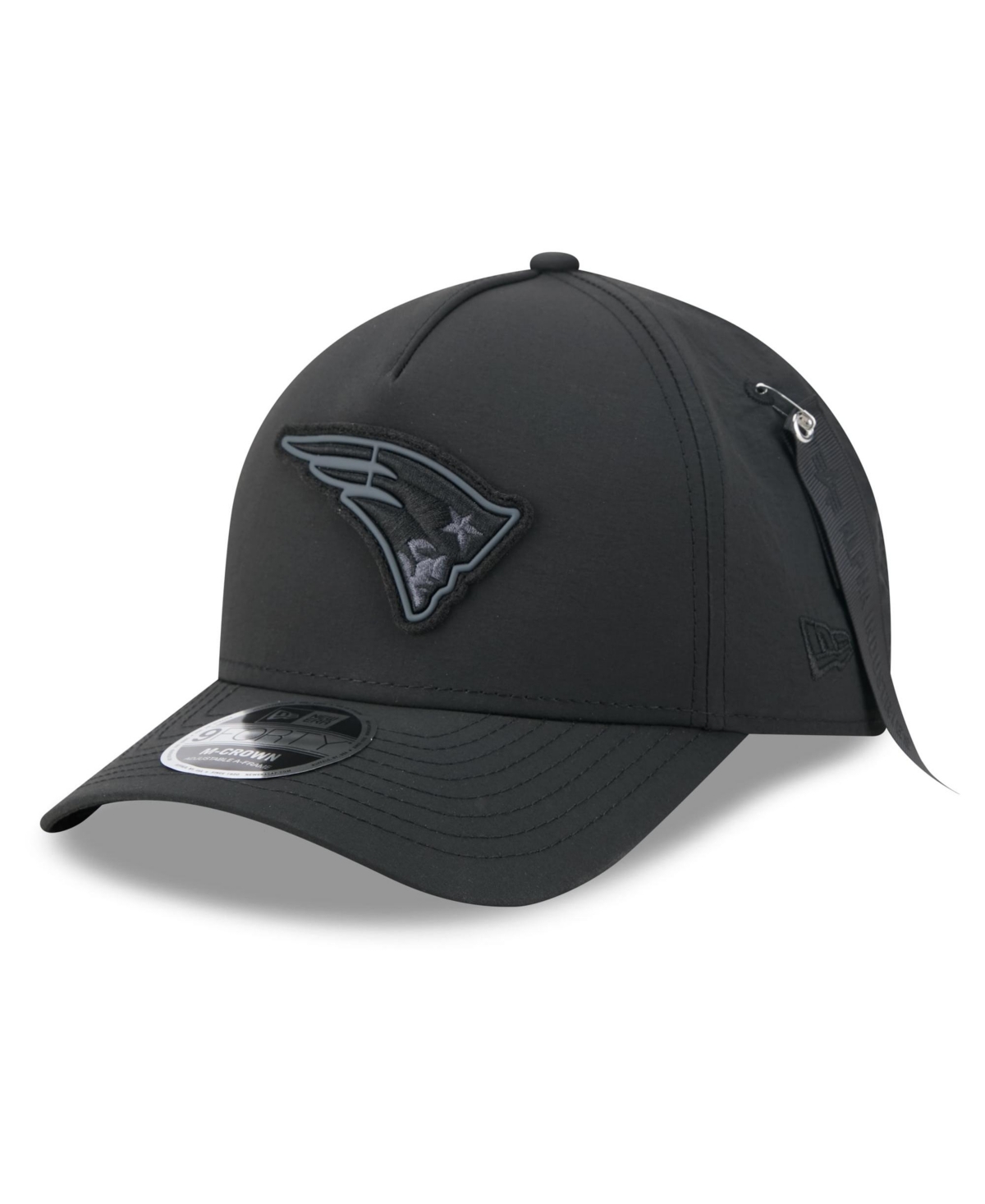 Men's New Era x Alpha Industries Black New England Patriots A-Frame 9FORTY Adjustable Hat