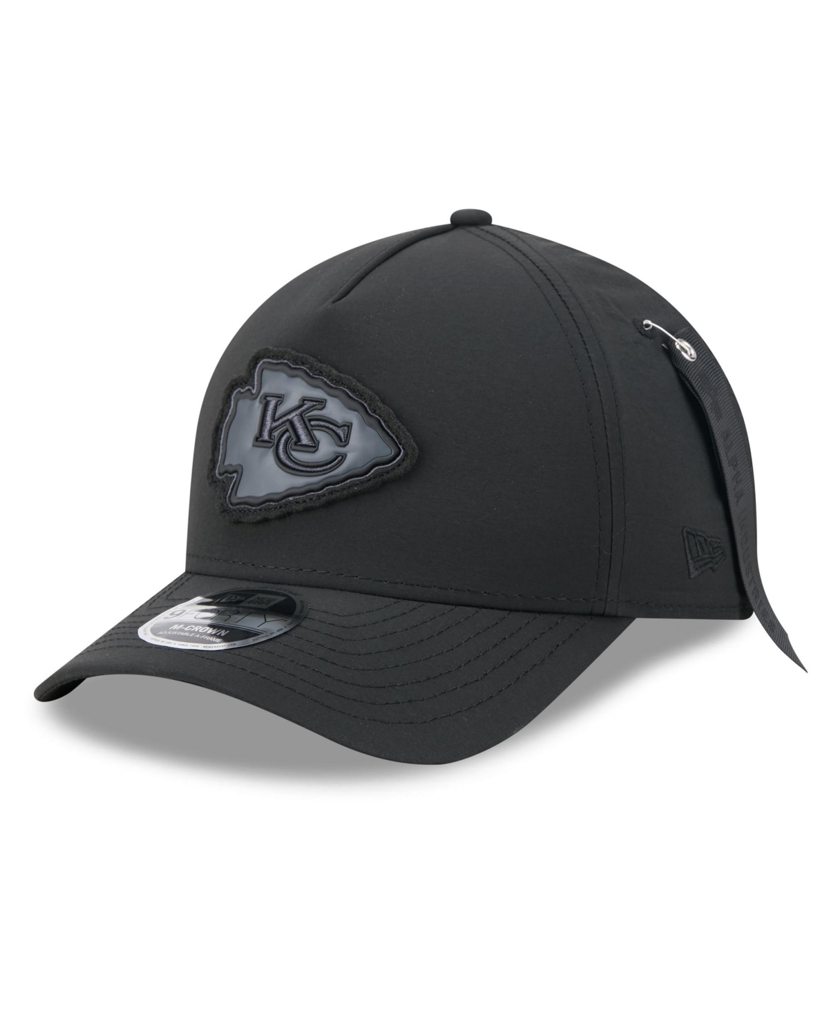 Men's New Era x Alpha Industries Black Kansas City Chiefs A-Frame 9FORTY Adjustable Hat