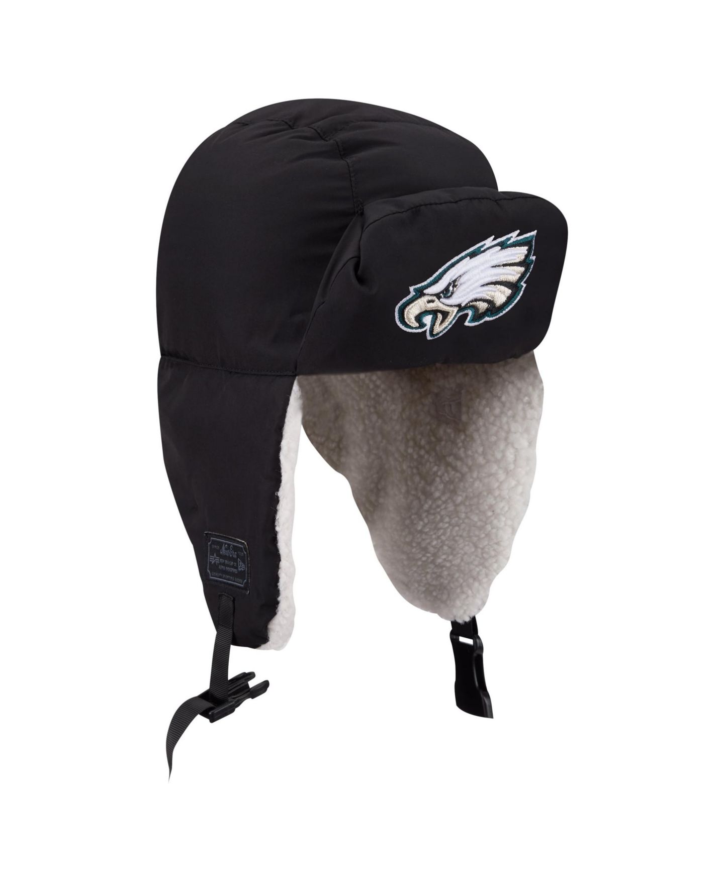 Мужские головные уборы New Era X Alpha Industries Black Philadelphia Eagles Puffer Quilted Trapper Hat — фото 3