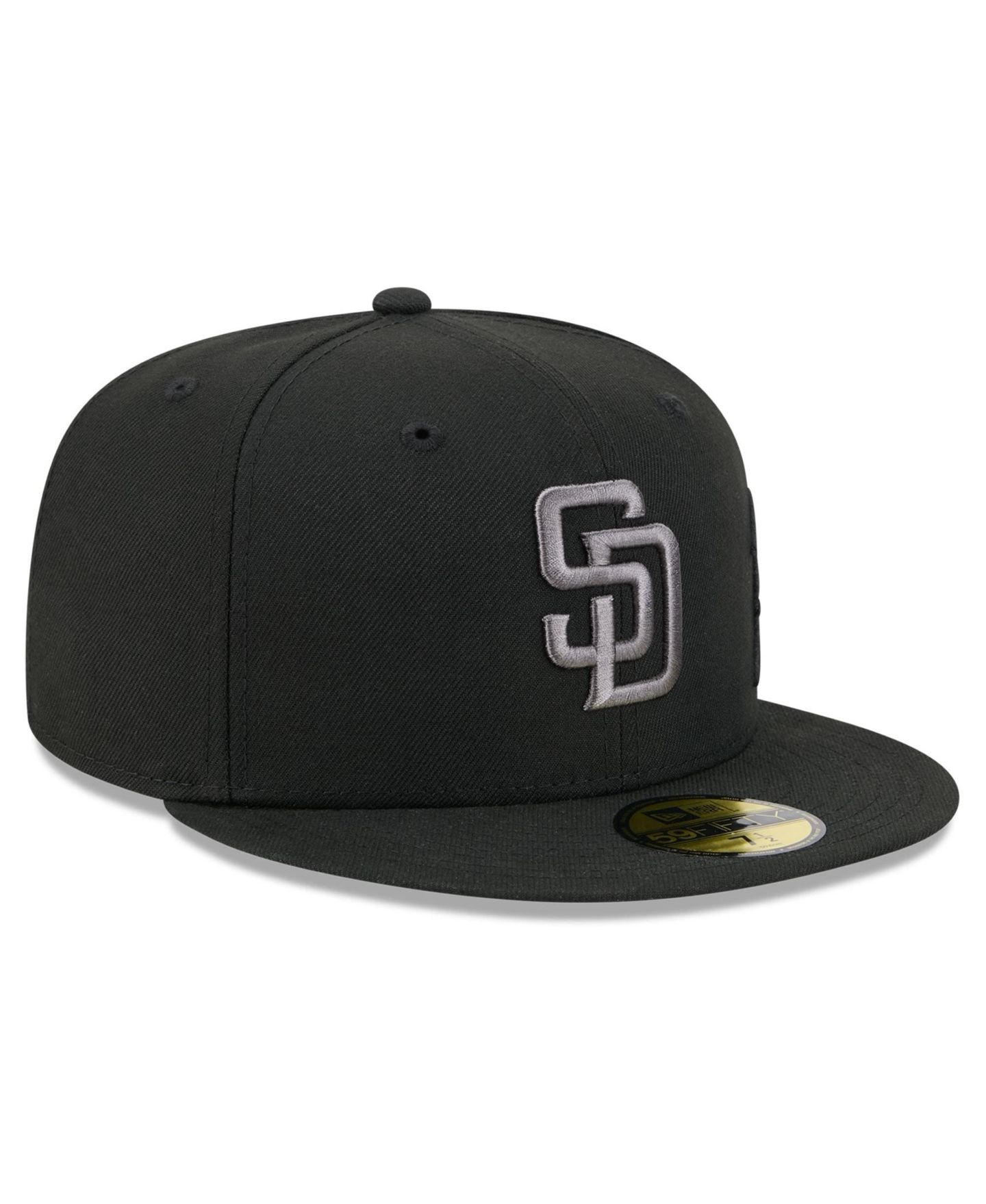 Мужская кепка New Era Black San Diego Padres Side Script 59FIFTY Fitted Hat — фото 3