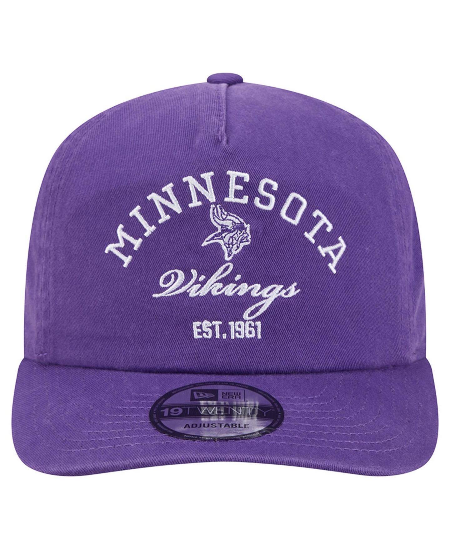 Мужская кепка New Era Purple Minnesota Vikings Stacked 19TWENTY Adjustable Hat — фото 2