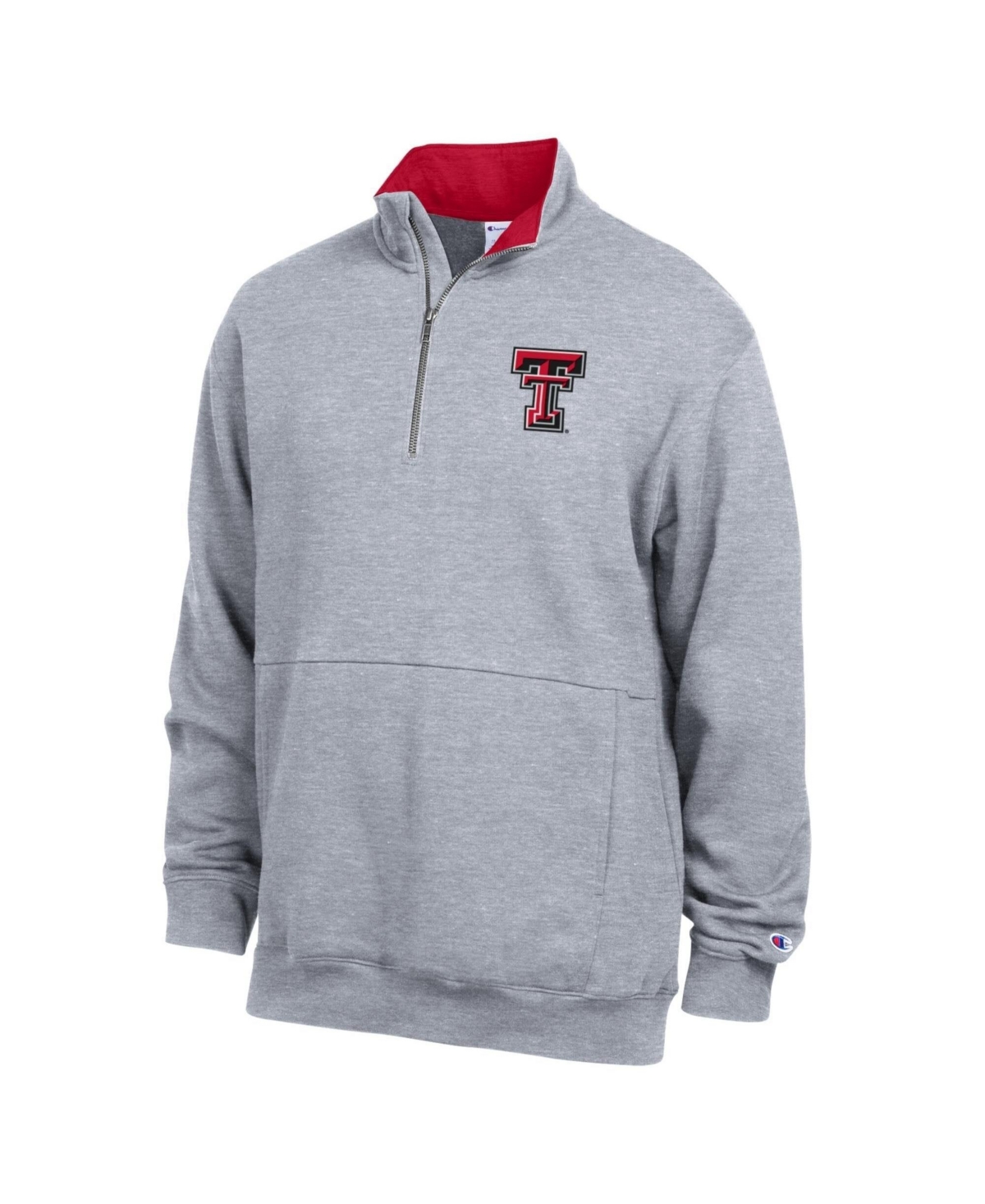 Champion Men's Texas Tech Red Raiders Fleece Quarter-Zip Pullover Sweatshirt - Heather Gray