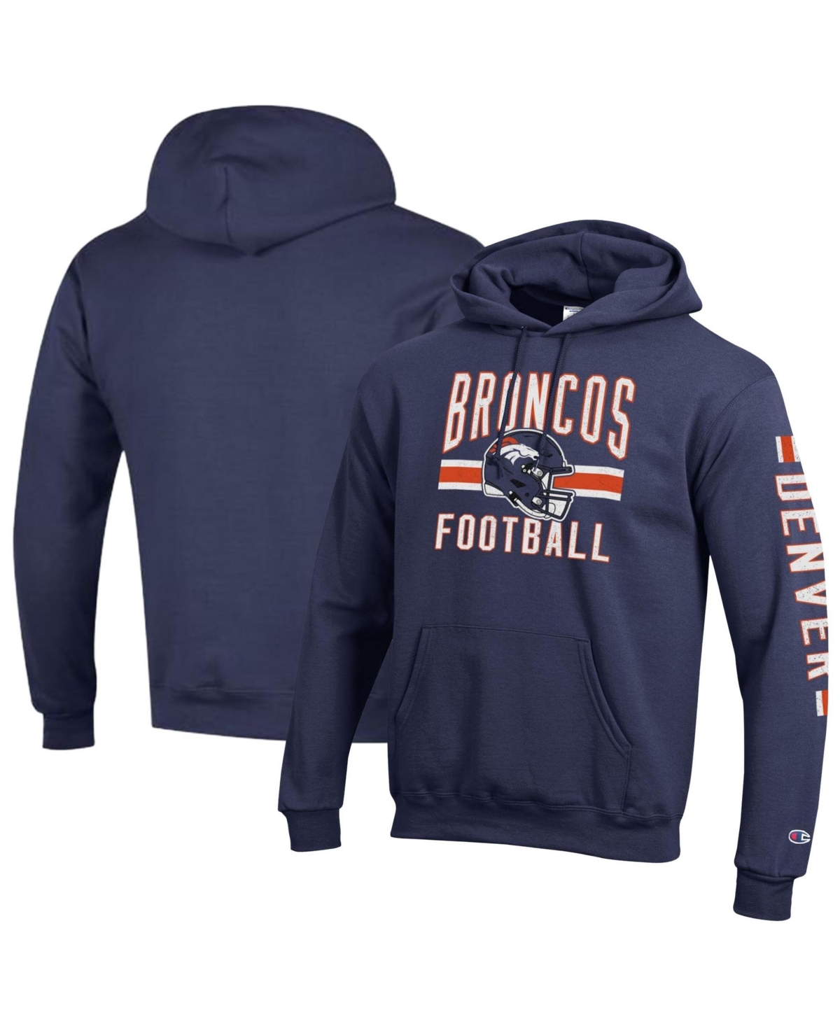 Champion Men's Powerblend Graphic Midweight Hoodie - Navy
